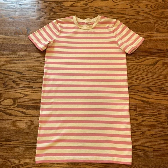 Arket T-shirt dress in pink and cream size small - Picture 3 of 11